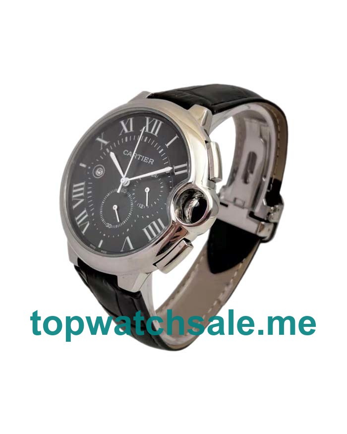 UK 47MM Black Dials Cartier Ballon Bleu W6920052 Replica Watches
