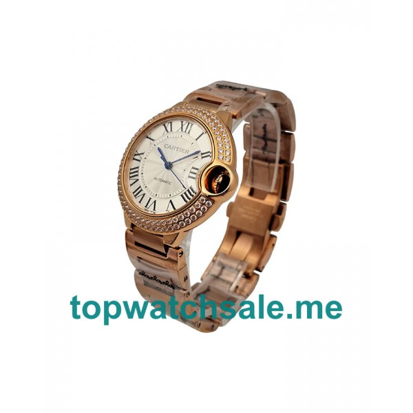 UK 36.5MM Silver Dials Cartier Ballon Bleu WE9005Z3 Replica Watches