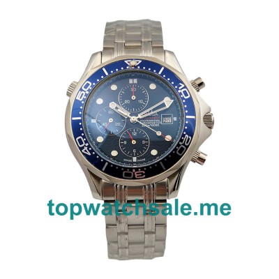 UK Best 1:1 Fake Omega Seamaster Chrono Diver 2225.80.00 With Blue Dials For Men