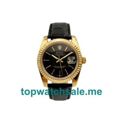 UK 36MM Black Dials Rolex Datejust 6827 Replica Watches
