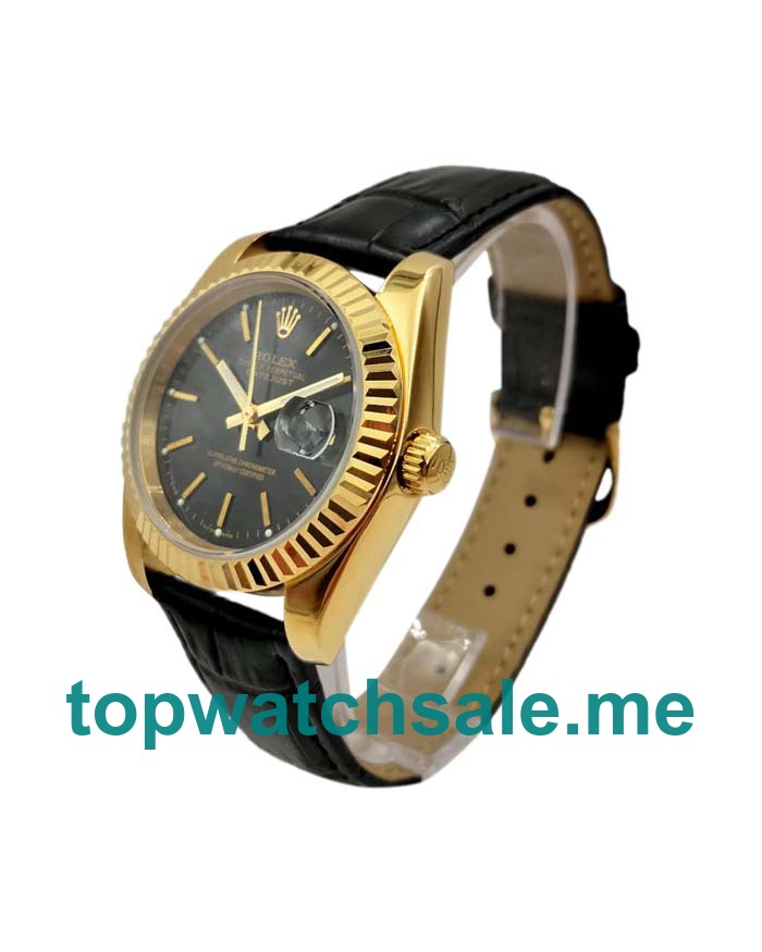 UK 36MM Black Dials Rolex Datejust 6827 Replica Watches