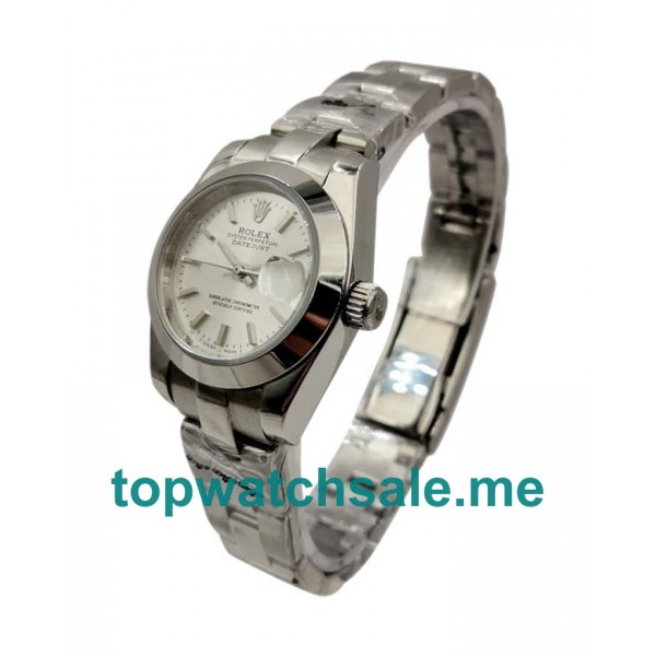 UK 26MM Silver Dials Rolex Lady-Datejust 67180 Replica Watches