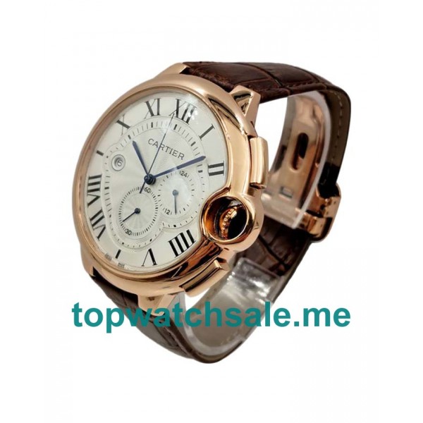 UK 44MM Silver Dials Cartier Ballon Bleu W6920009 Replica Watches