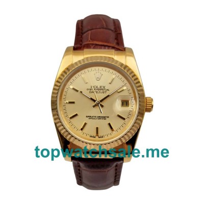 UK 31MM Champagne Dials Rolex Datejust 1503 Replica Watches