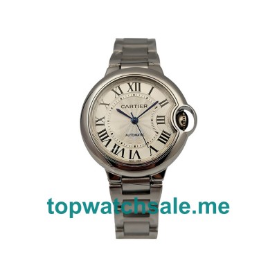 UK 33MM Silver Dials Cartier Ballon Bleu W6920071 Replica Watches
