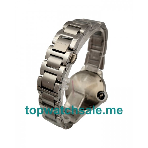 UK 33MM Silver Dials Cartier Ballon Bleu WE902035 Replica Watches