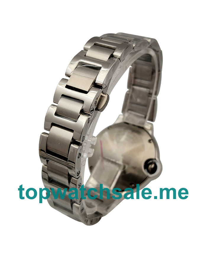 UK 33MM Silver Dials Cartier Ballon Bleu WE902035 Replica Watches