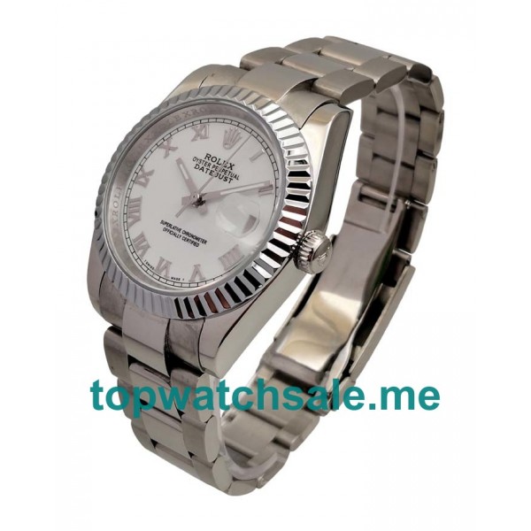 UK 36MM White Dials Rolex Datejust 16220 Replica Watches