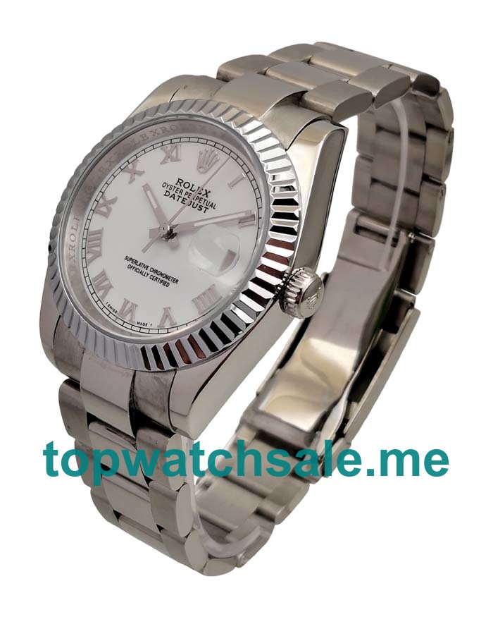 UK 36MM White Dials Rolex Datejust 16220 Replica Watches