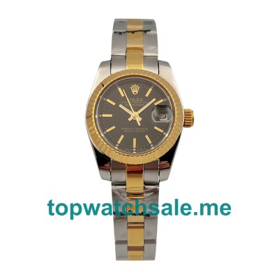 UK 26MM Black Dials Rolex Lady-Datejust 69173 Replica Watches