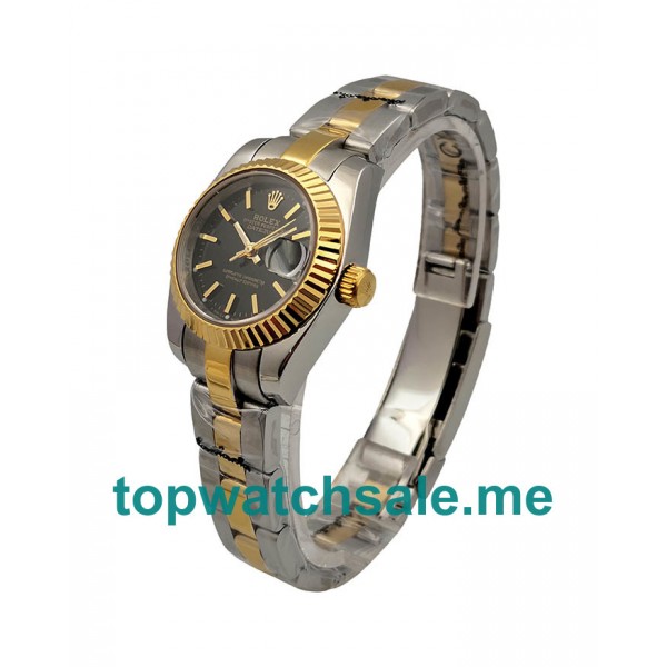 UK 26MM Black Dials Rolex Lady-Datejust 69173 Replica Watches