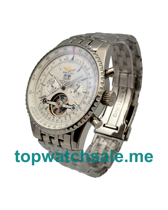 UK 46MM White Dials Breitling Navitimer World A24322 Replica Watches