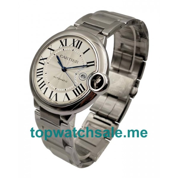 UK Cheap Cartier Ballon Bleu W69012Z4 Replica Watches With White Dials For Sale