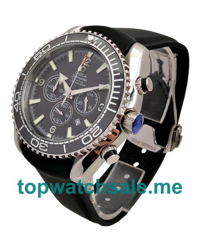 UK 45MM Black Dials Omega Seamaster Planet Ocean Chrono 2210.52.00 Replica Watches
