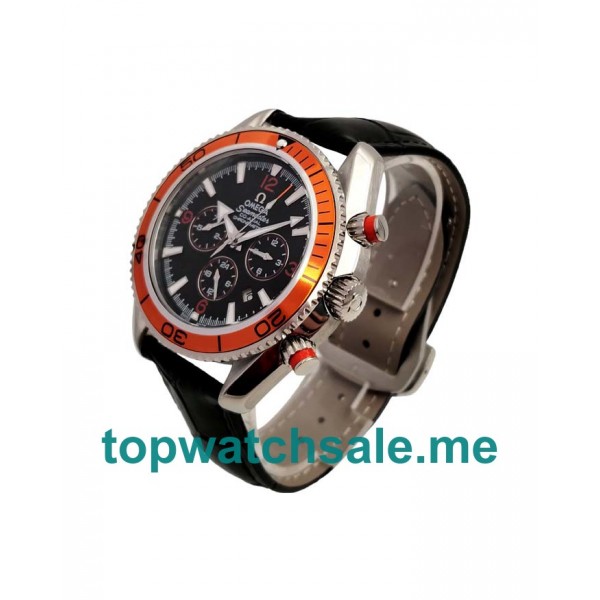 UK 43MM Orange Bezels Replica Omega Seamaster Planet Ocean 2918.50.82 Watches
