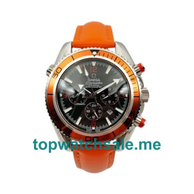 UK 43MM Black Dials Omega Seamaster Planet Ocean Chrono 2918.50.82 Replica Watches