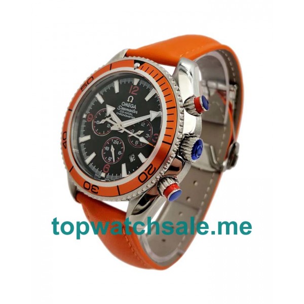 UK 43MM Black Dials Omega Seamaster Planet Ocean Chrono 2918.50.82 Replica Watches