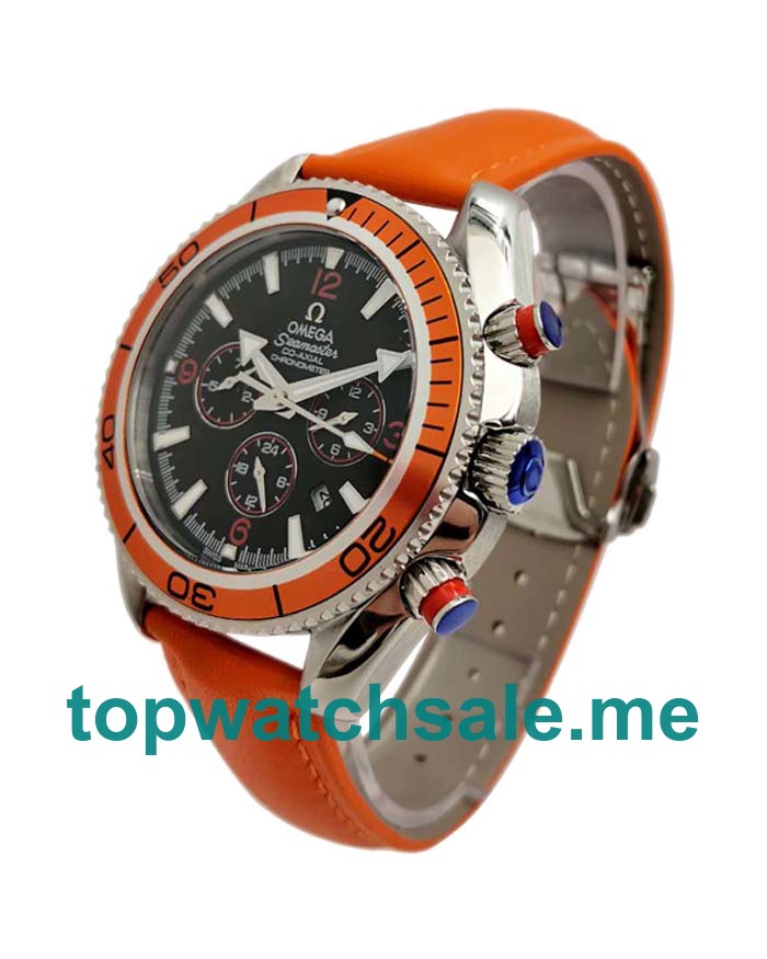 UK 43MM Black Dials Omega Seamaster Planet Ocean Chrono 2918.50.82 Replica Watches