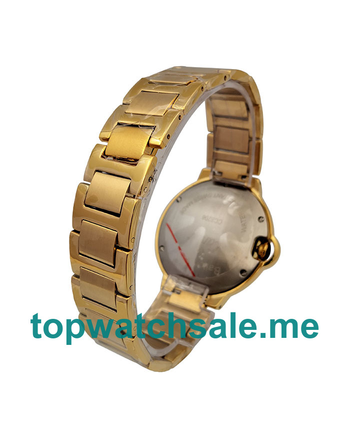 UK 36MM Gold Replica Cartier Ballon Bleu WJBB0007 Watches