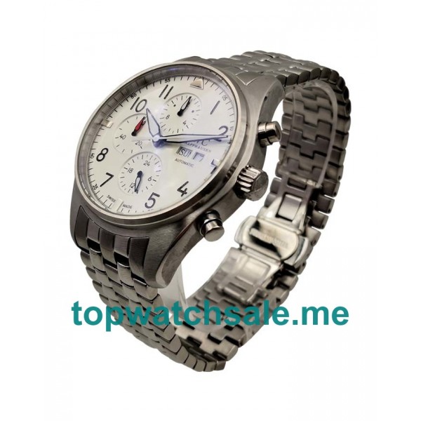 UK 41MM White Dials IWC Pilots Spitfire Chronograph IW371705 Replica Watches
