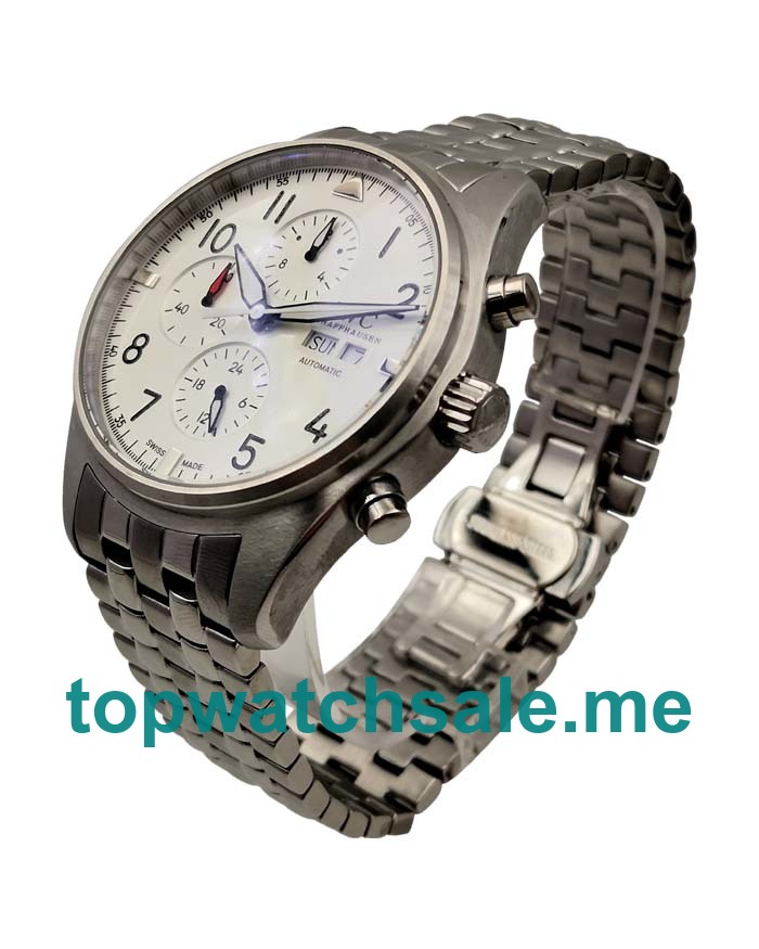 UK 41MM White Dials IWC Pilots Spitfire Chronograph IW371705 Replica Watches