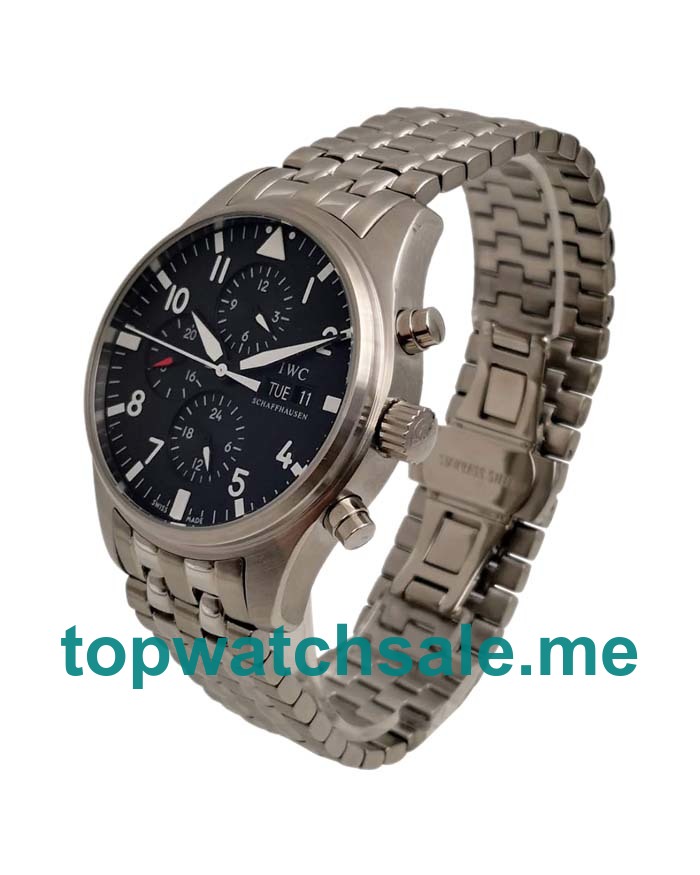UK 42MM Black Dials IWC Pilots Spitfire Chronograph IW371704 Replica Watches