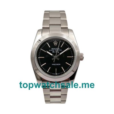 UK 36MM Black Dials Rolex Air-King 14000 Replica Watches