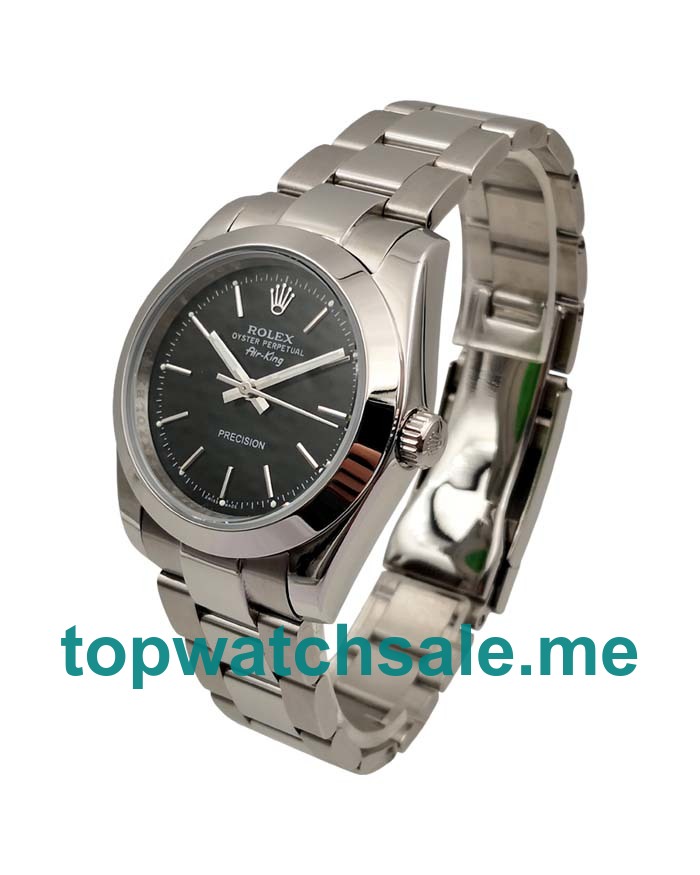 UK 36MM Black Dials Rolex Air-King 14000 Replica Watches