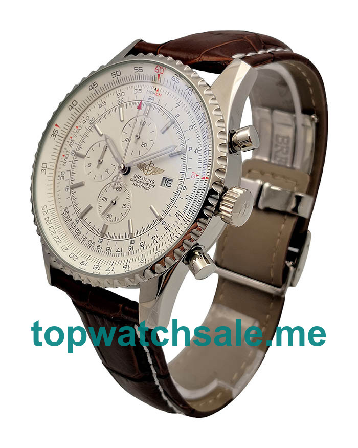 UK 46MM White Dials Breitling Navitimer World A24322 Replica Watches