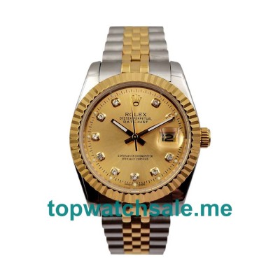 UK 36MM Champagne Dials Rolex Datejust 16233 Replica Watches