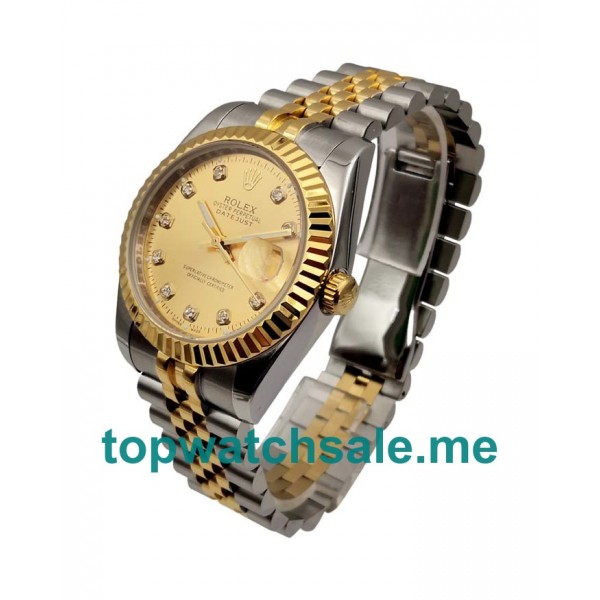 UK 36MM Champagne Dials Rolex Datejust 16233 Replica Watches
