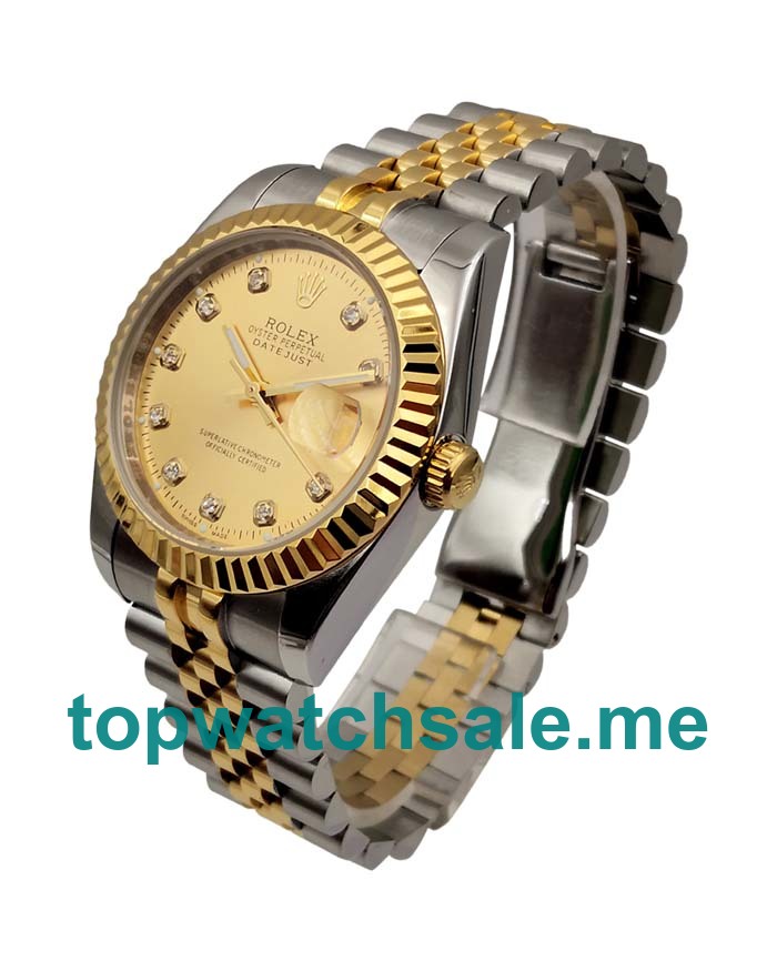 UK 36MM Champagne Dials Rolex Datejust 16233 Replica Watches