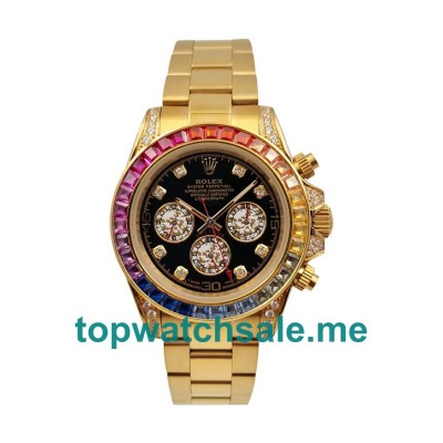 UK 40MM Gold Rolex Daytona 116598 RBOW Replica Watches