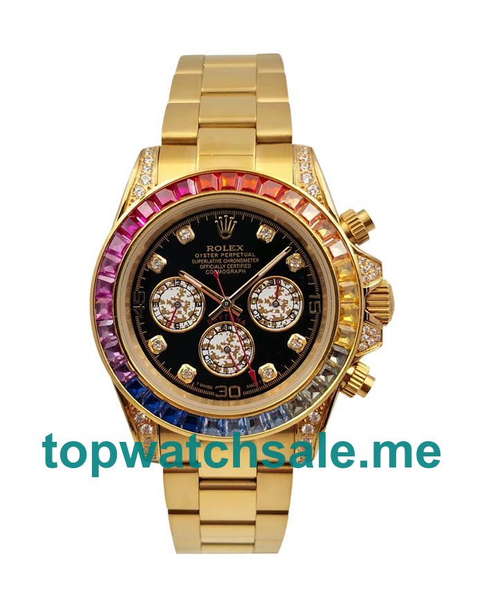 UK 40MM Gold Rolex Daytona 116598 RBOW Replica Watches
