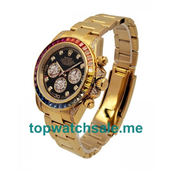 UK 40MM Gold Rolex Daytona 116598 RBOW Replica Watches