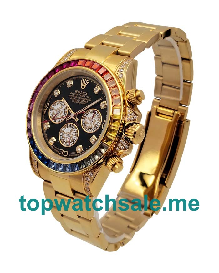 UK 40MM Gold Rolex Daytona 116598 RBOW Replica Watches