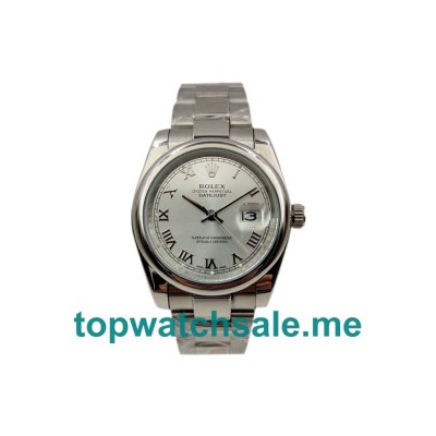 UK 36MM Silver Dials Rolex Datejust 116200 Replica Watches