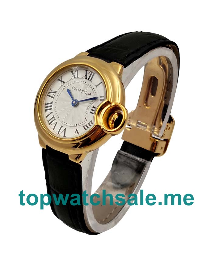 UK 28MM Silver Dials Cartier Ballon Bleu W6900156 Replica Watches