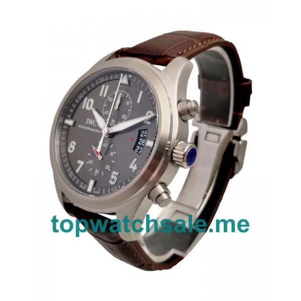 UK 44MM Grey Dials IWC Pilots Spitfire Chronograph IW387802 Replica Watches