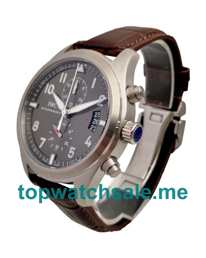 UK 44MM Grey Dials IWC Pilots Spitfire Chronograph IW387802 Replica Watches