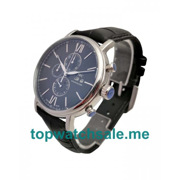 UK 44MM Black Dials IWC Portofino IW391008 Replica Watches