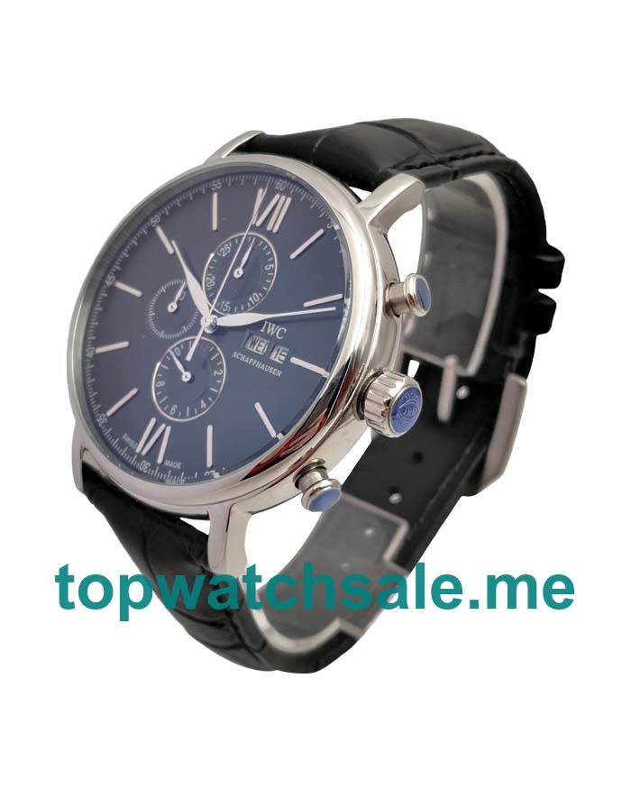 UK 44MM Black Dials IWC Portofino IW391008 Replica Watches