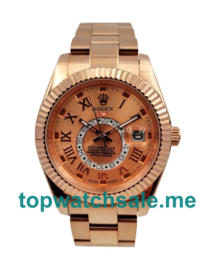 UK 40.5MM Champagne Dials Rolex Sky-Dweller 326935 Replica Watches