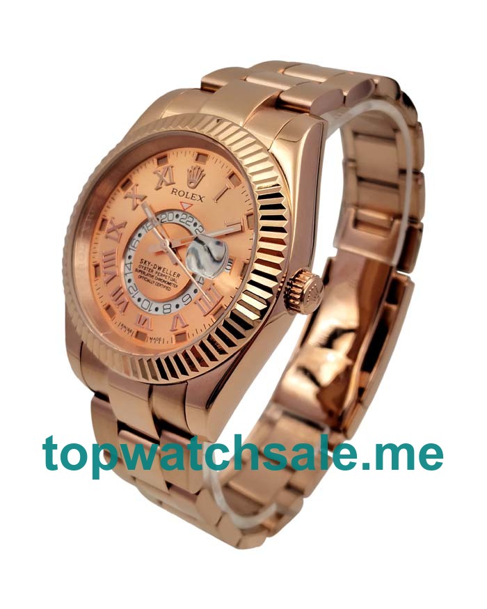 UK 40.5MM Champagne Dials Rolex Sky-Dweller 326935 Replica Watches