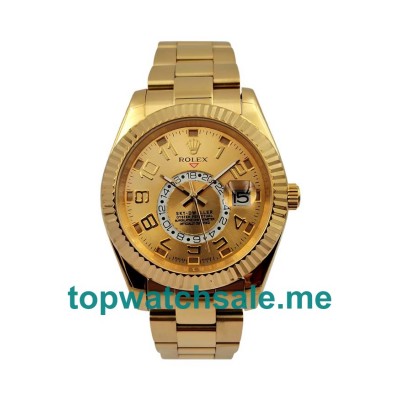 UK 42MM Champagne Dials Rolex Sky-Dweller 326938 Replica Watches