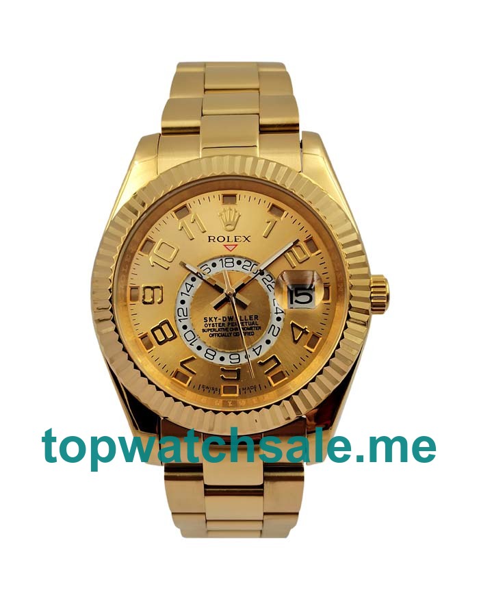 UK 42MM Champagne Dials Rolex Sky-Dweller 326938 Replica Watches