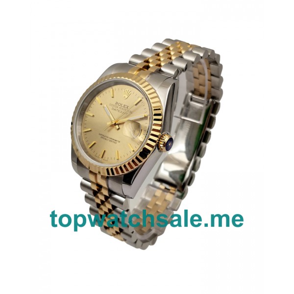UK 36MM Champagne Dials Rolex Datejust 16233 Replica Watches