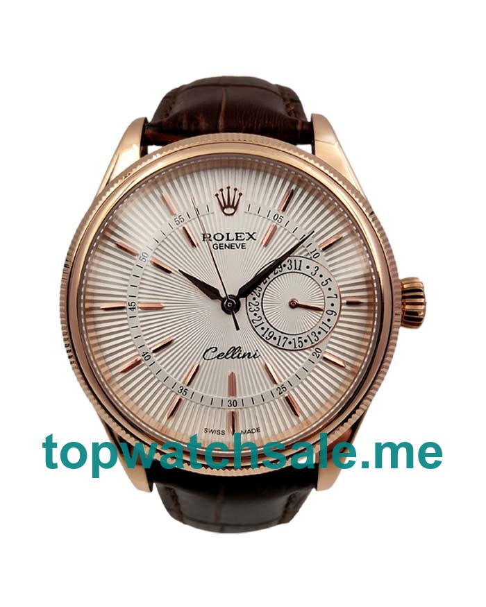 UK 39MM White Dials Rolex Cellini 50515 Replica Watches