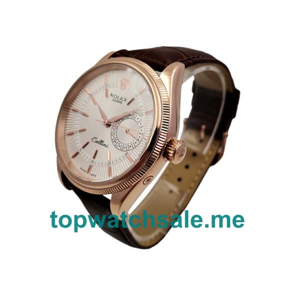 UK 39MM White Dials Rolex Cellini 50515 Replica Watches