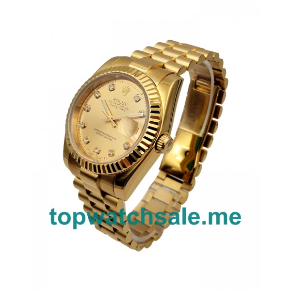 UK 36MM Champagne Dials Rolex Datejust 16238 Replica Watches
